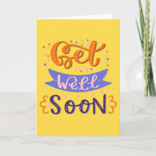 Get Well Soon Modern Colourful Typography Card