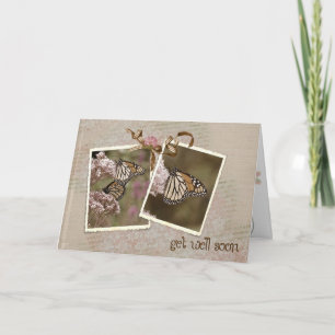 Get Well Soon Monarch Butterflies   Card