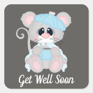 Get well soon mouse add message sticker