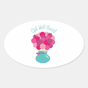 Get Well Soon! Oval Sticker