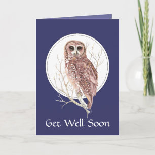 Get Well Soon Owl, Bird, Nature, Wildlife Card