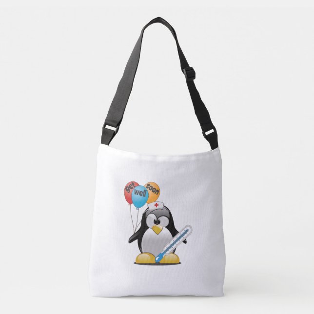 Get well soon. Penguin Nurse. Crossbody Bag (Front)