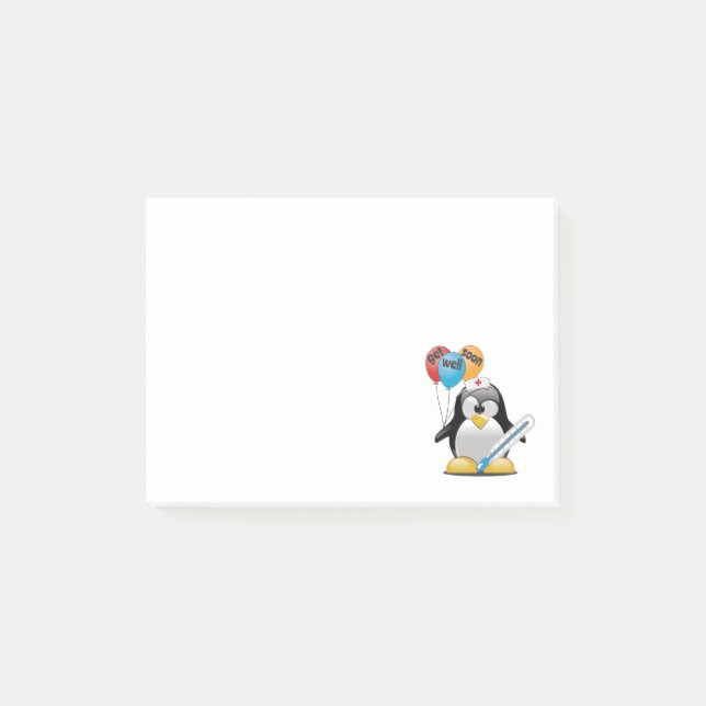 Get well soon. Penguin Nurse. Post-it Notes (Front)