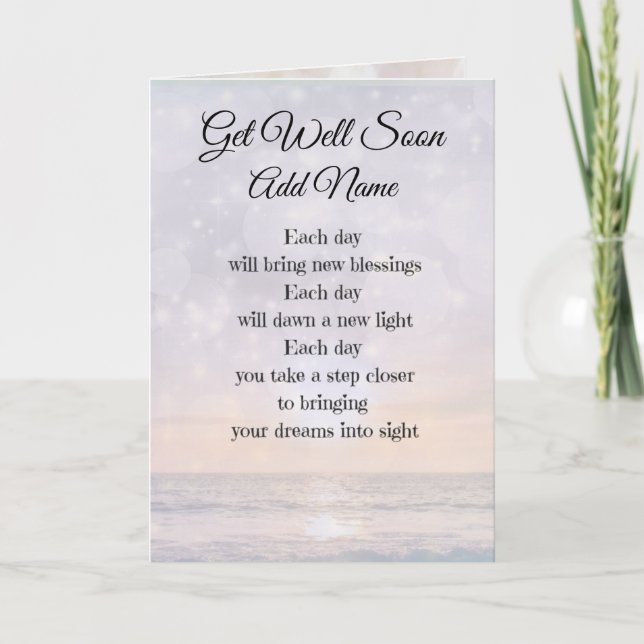 Get Well Soon personalised design Card (Front)