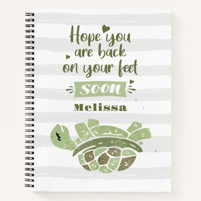 Get Well Soon Personalised Wishes Cute Nursing Notebook (Front)