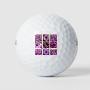 Get Well Soon Pink African Daisy Photograph Collag Golf Balls
