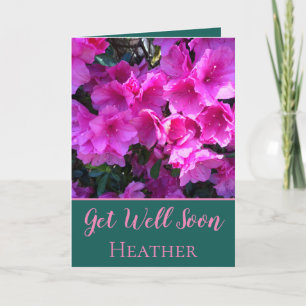 Get Well Soon Pink Flowers Card