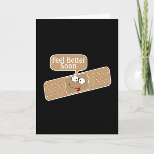 Get Well Soon Plaster And Funny Face Card