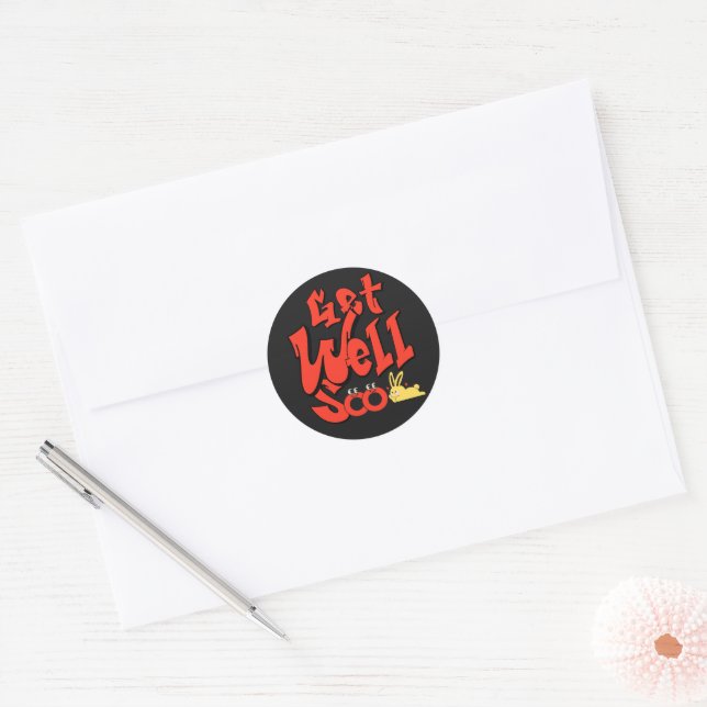 Get Well Soon Pre Cut Sticker (Envelope)