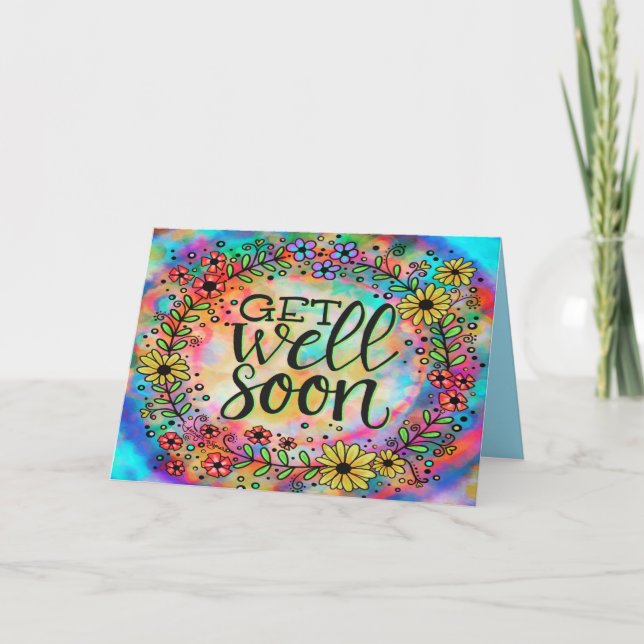 Get Well Soon Pretty Floral Card (Front)