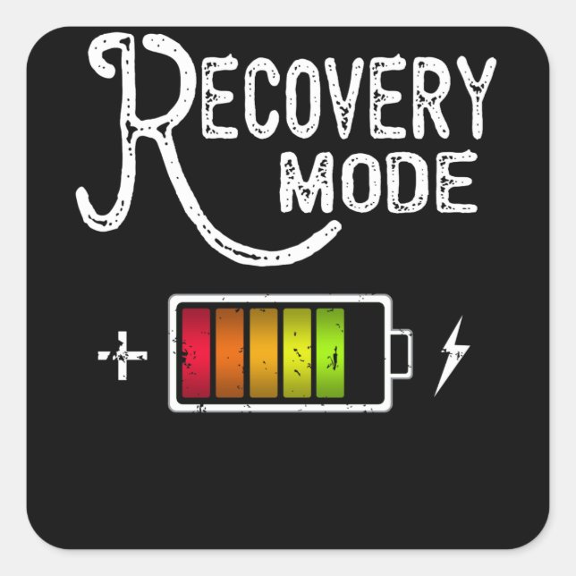 Get Well Soon Recovery Mode is On Post Surgery Square Sticker (Front)