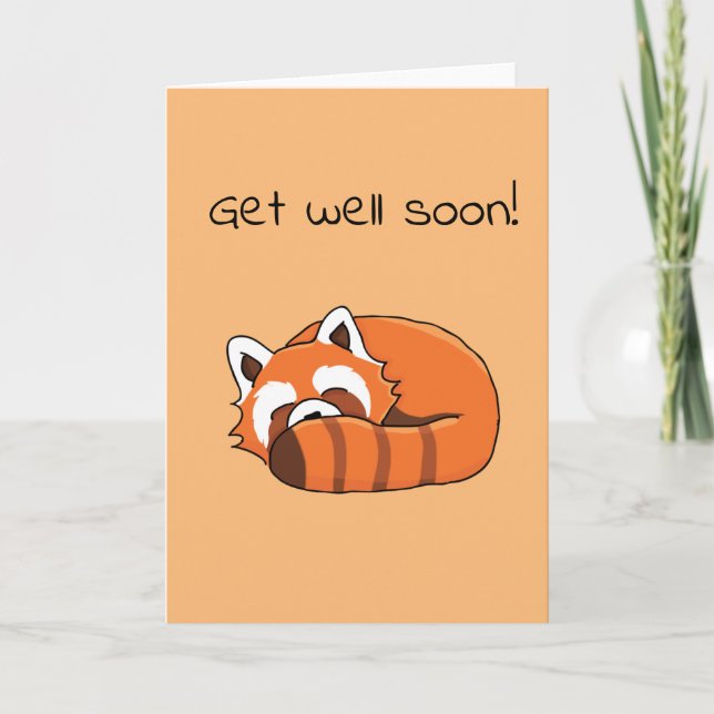 Get Well Soon Red Panda Card (Front)