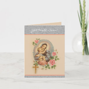 Get Well Soon Religious Prayer Virgin Mary  Card