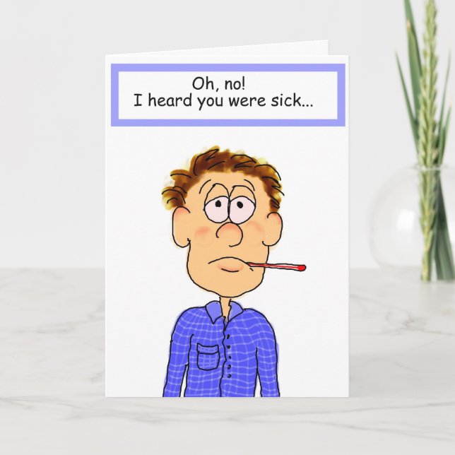 Get Well Soon Sick Illness Paper Greeting Card (Front)
