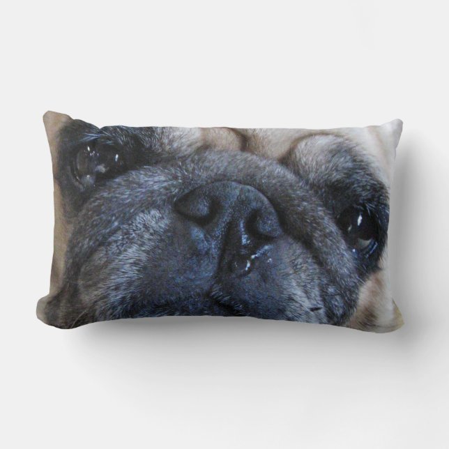 Get Well Soon Sick Pug Dog Lumbar Cushion (Front)