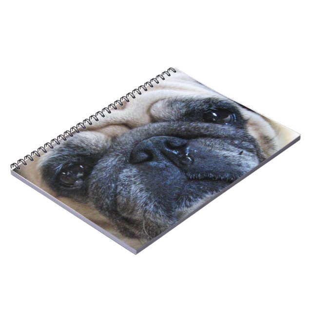 Get Well Soon Sick Pug Dog Notebook (Left Side)