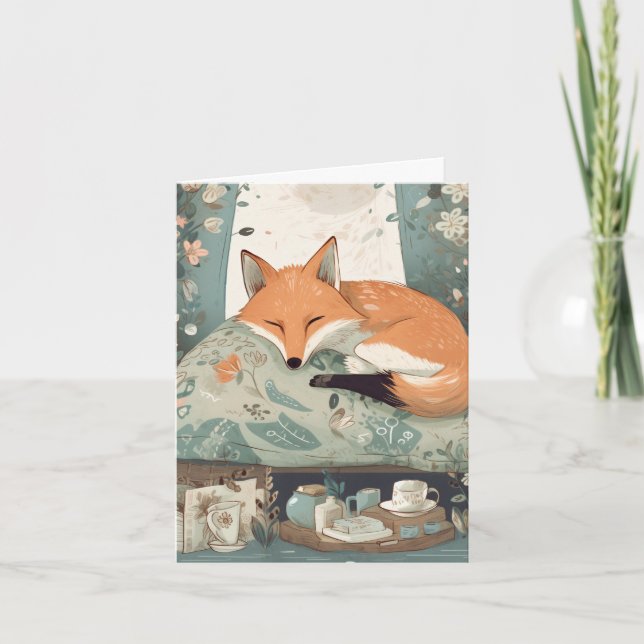 Get Well Soon - Sleeping Fox  Card (Front)