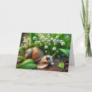 Get Well Soon Snail In a Garden Card