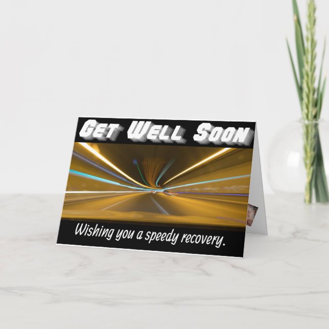 Get Well Soon Speedy Recovery Light Trail Card (Front)