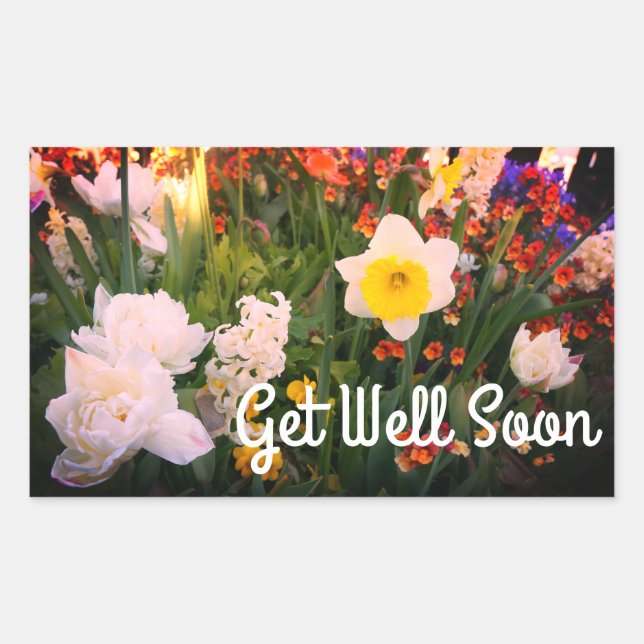 Get Well Soon Spring Flowers #1-1 Stickers (Front)