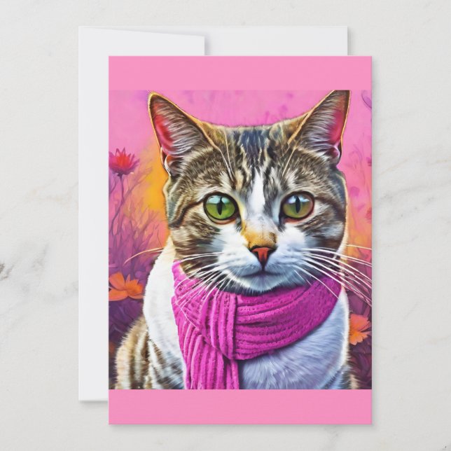 Get Well Soon – Spring Flu Recovery | Cosy Cat Card (Front)