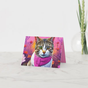 Get Well Soon – Spring Flu Recovery   Cosy Cat Note Card