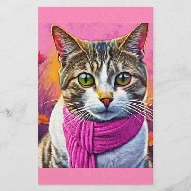 Get Well Soon – Spring Flu Recovery | Cozy Cat Stationery (Front)