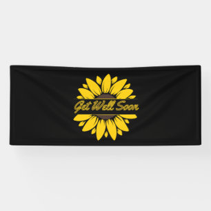 Get Well Soon Sunflower 2.5x6 Vinyl Banner