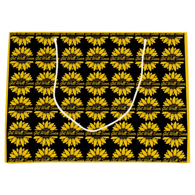 Get Well Soon Sunflower Large Gift Bag (Front)