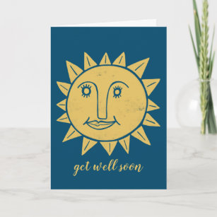Get Well Soon Sunshine Blue Card