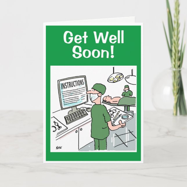 Get Well Soon - Surgeon Checks Instructions Card (Front)