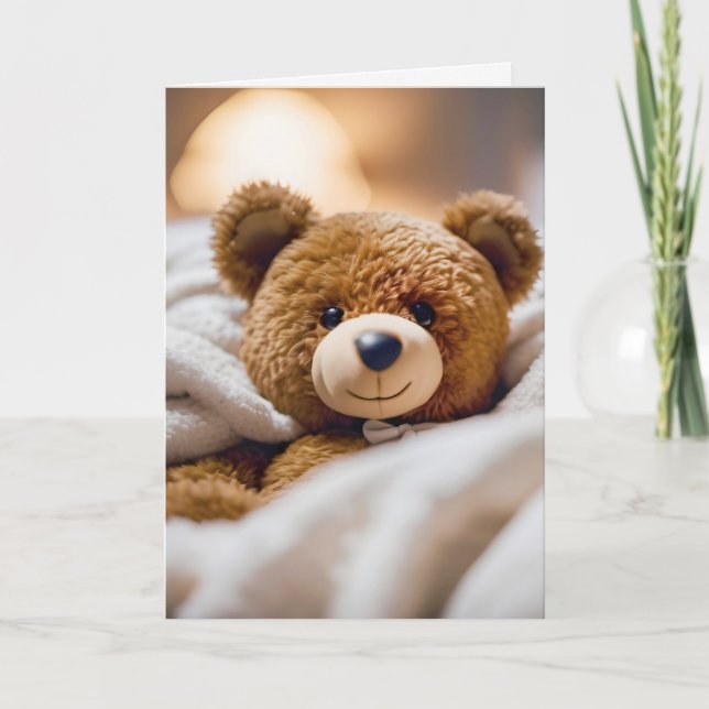 Get Well Soon Teddy Bear Card (Front)