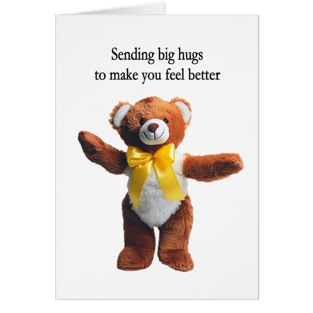 Get Well Soon Teddy Bear Hugs  (Front)