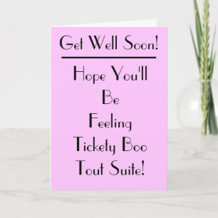 Get Well Soon Tickety Boo Art Deco Card