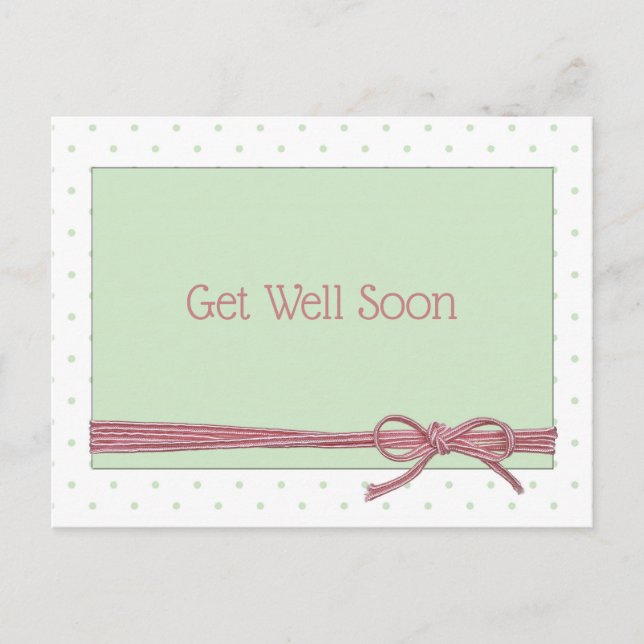 Get Well Soon Tied with a Bow Postcard (Front)