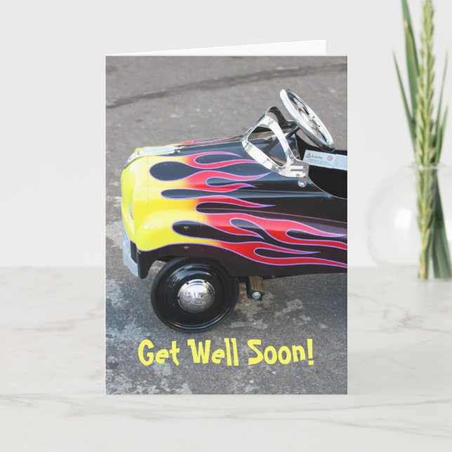 Get Well Soon Toy car greeting card (Front)