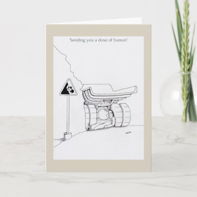 Get well soon trucker cards, funny trucker cartoon card (Front)