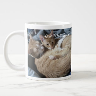 Get Well Soon! Two Cats Photo Text Mug Cat Lovers