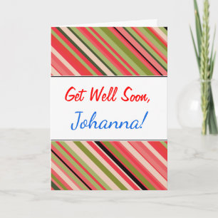 "Get Well Soon" + Watermelon-Inspired Stripes Card