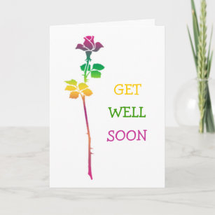 Get Well Soon Wishes Rose Card
