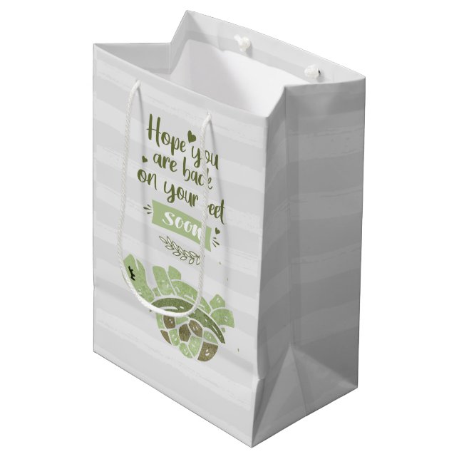 Get Well Soon Wishes Sympathy Modern Medium Gift Bag (Front Angled)