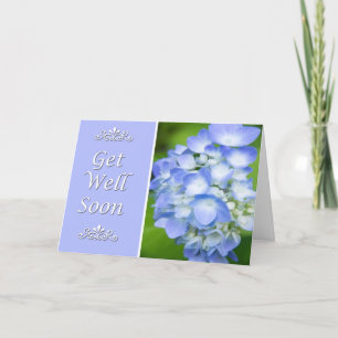 Get Well Soon With Blue Hydrangea Card