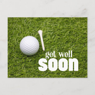 Get well soon with Golf ball for Golfer Postcard