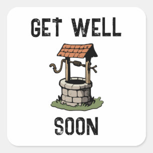 Get well square sticker