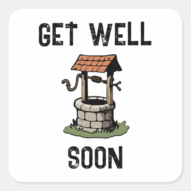 Get well square sticker (Front)