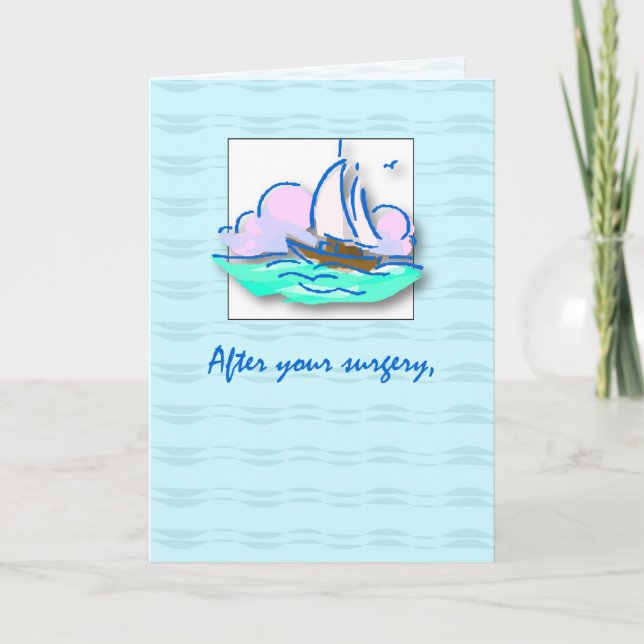 Get Well Surgery Sailboat Card (Front)