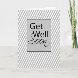 Get Well Taupe Stripe Business Card