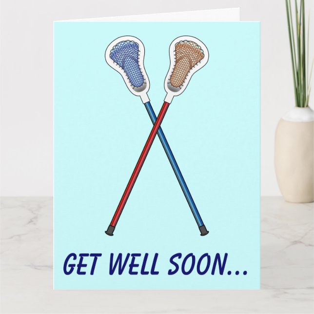 Get Well Teammate from Lacrosse Team Big Card (Front)