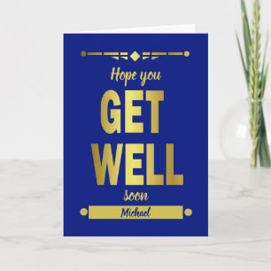 Get Well Typography Gold  Card