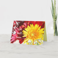 Get Well Wishes Floral Card